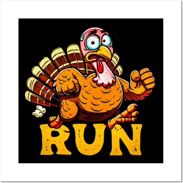 Turkey Trot Running Funny Thanksgiving Costume Run Wall Art by alyssacutter937@gmail.com